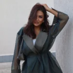 Organza Green Blazer and Skirt - Image 2