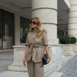 Linen elegance beige set