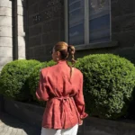 Linen shirt coral - Image 2