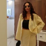Yellow Linen Skirt & Shirt - Image 3