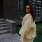 Yellow Linen Skirt & Shirt - Image 2